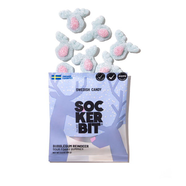 Bubblegum Reindeer Sour Foamy Gummies