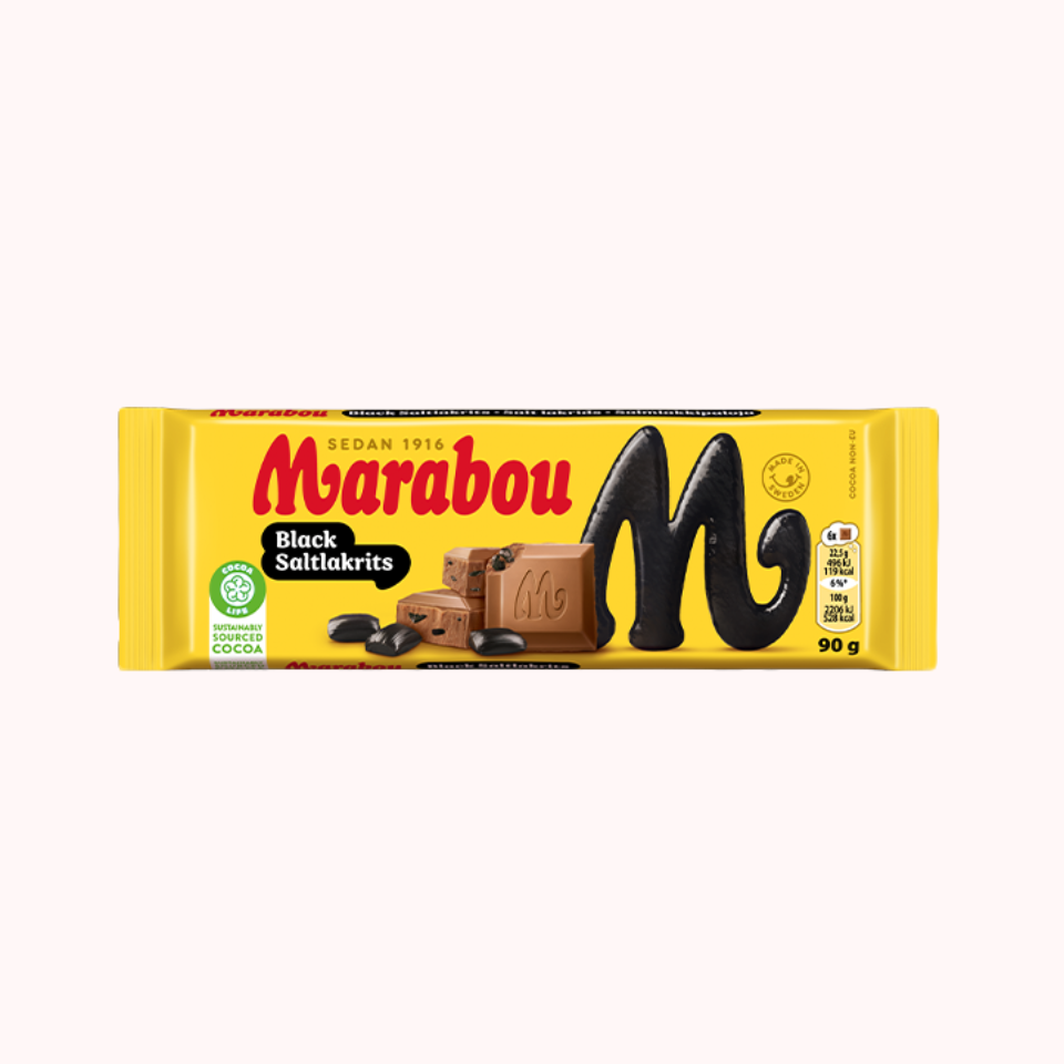 Marabou Black Saltlakrits (Salty Black Licorice)