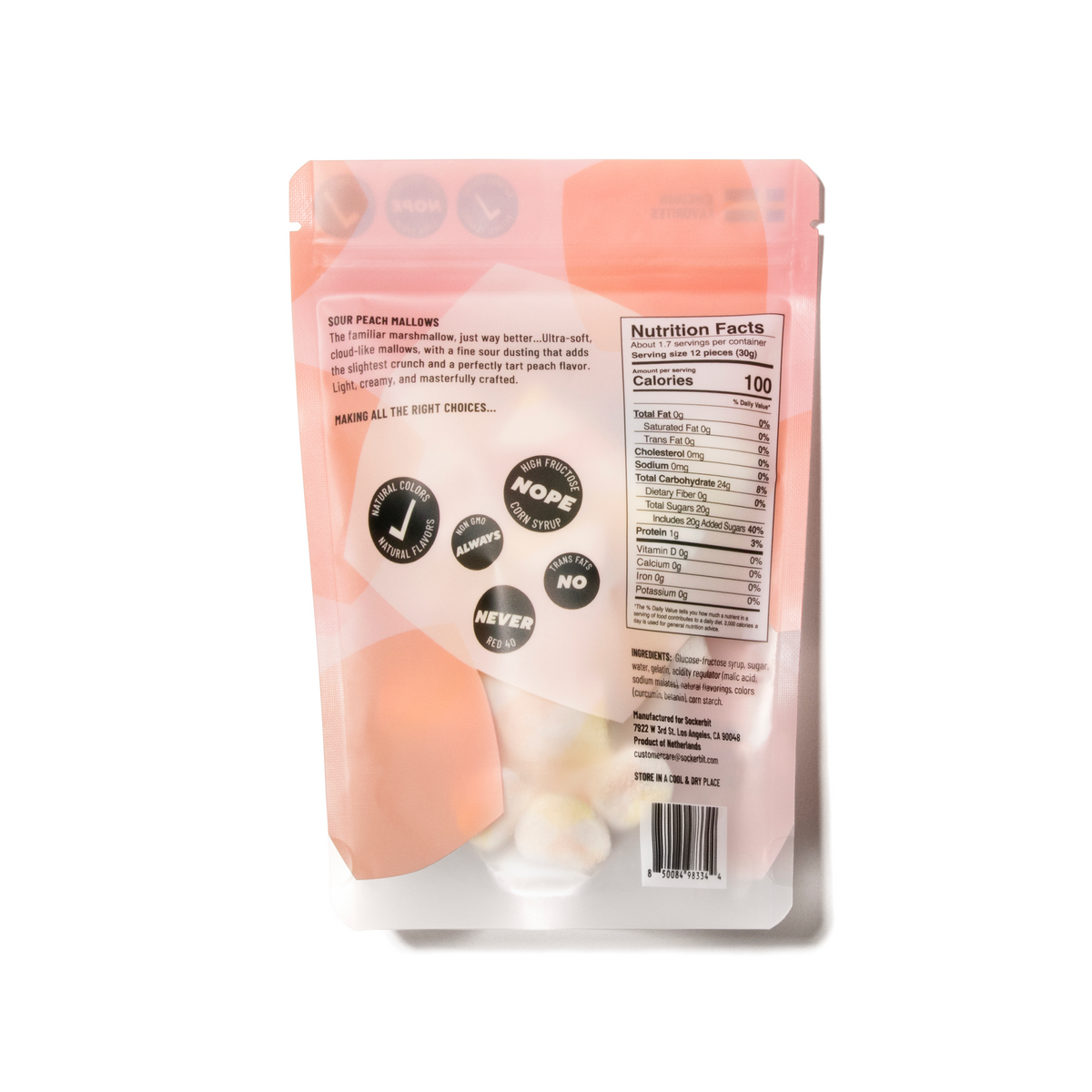 Sour Peach Mallows-2oz