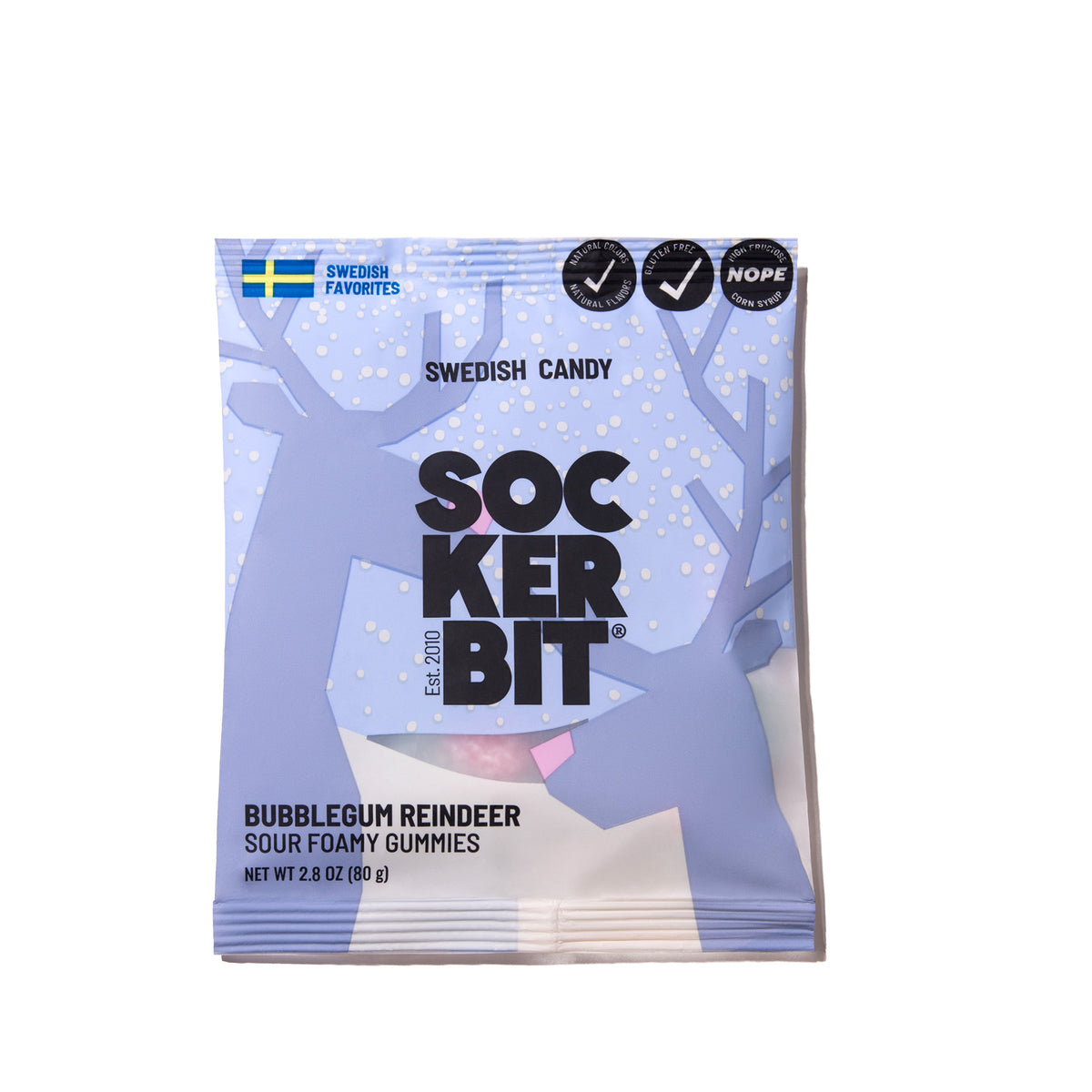 Bubblegum Reindeer Sour Foamy Gummies