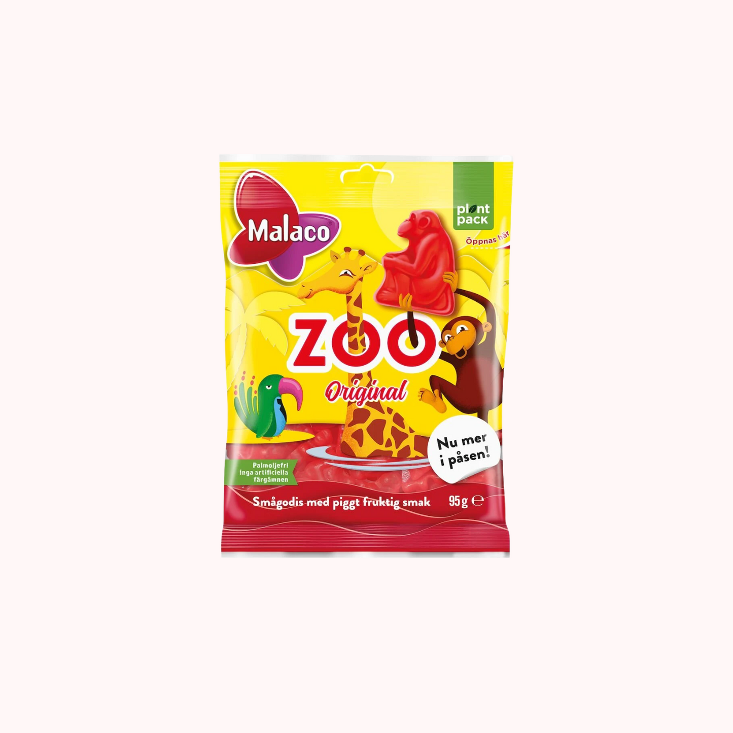 Malaco Zoo Original gummy monkeys packaged candy bag