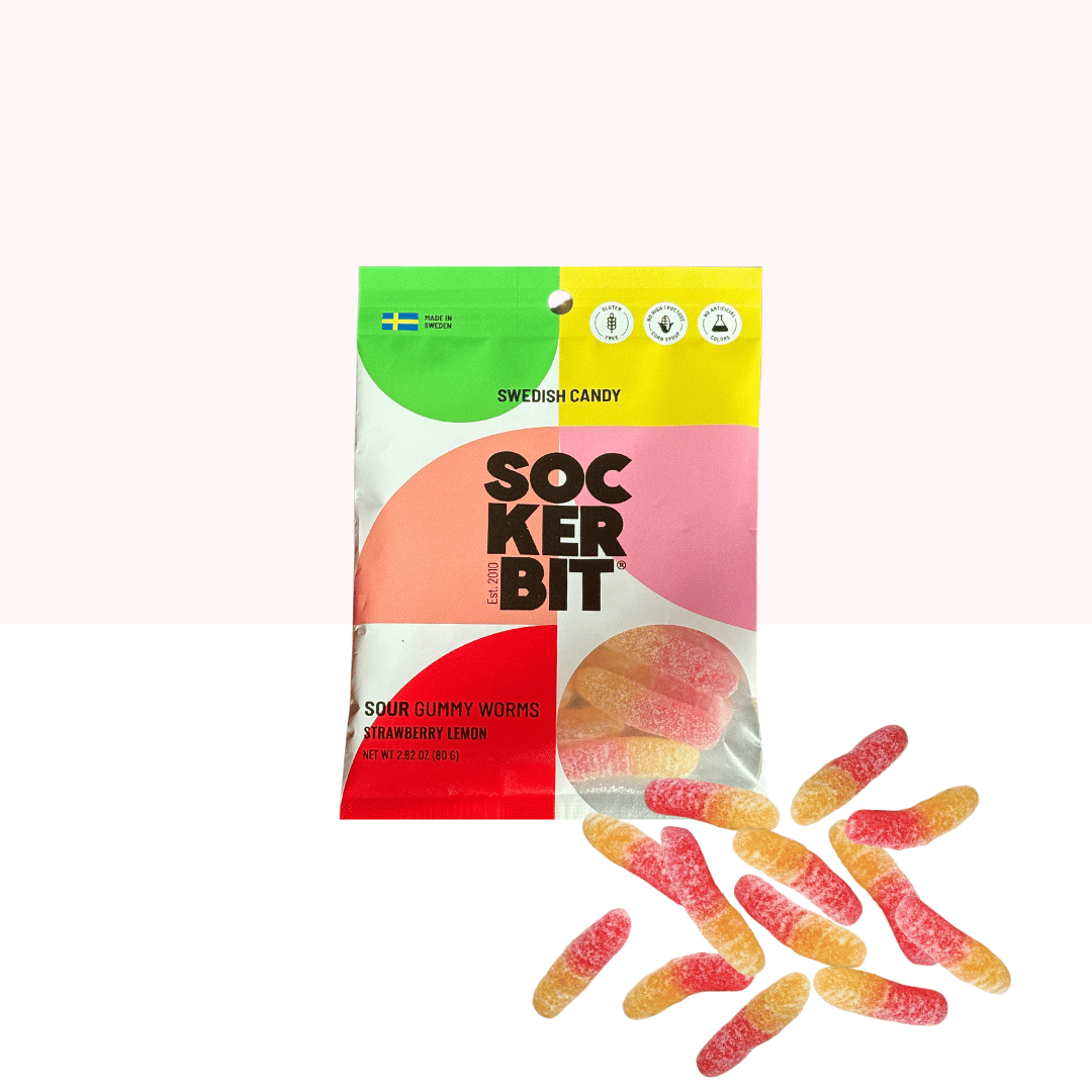 Sour Strawberry Lemon Gummy Worms Bag