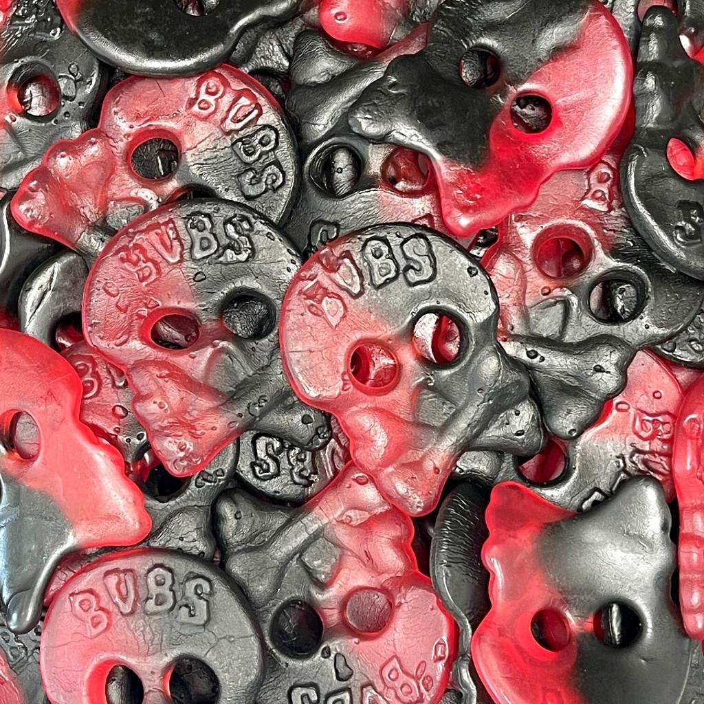 Raspberry Licorice Skulls Sockerbit Swedish Candy